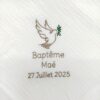 Lange de baptême en double gaze de coton - motif colombe