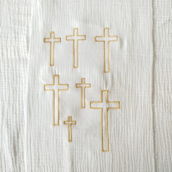 Fichier de Broderie - Contour Croix Chrétienne - 7 tailles