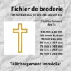 Fichier de Broderie - Contour Croix Chrétienne - 7 tailles