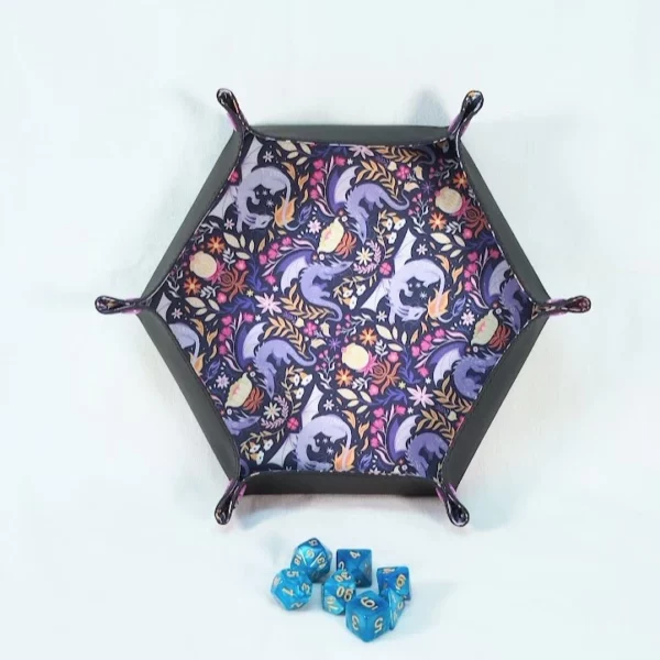 Piste à dés Hexagonale - Motif Dragon