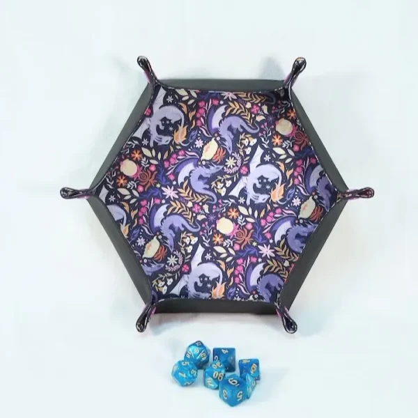 Piste à dés Hexagonale - Motif Dragon