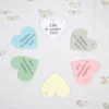 Lot de 20 Etiquettes cœur en papier, perforées et personnalisées