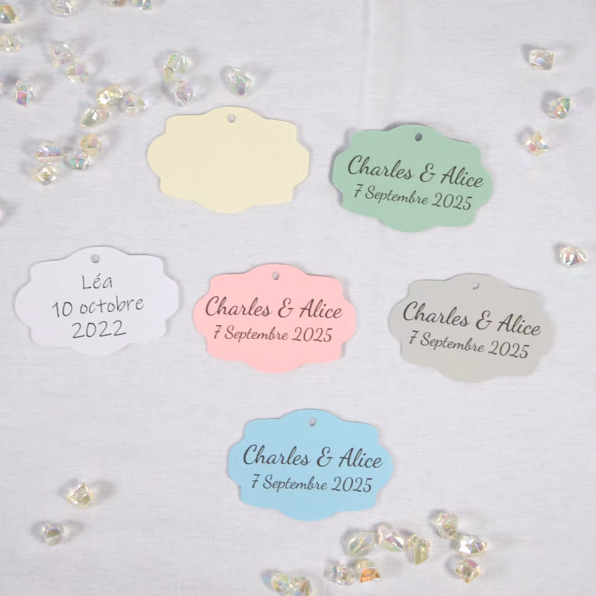 étiquette papier vintage Lot de 20 Etiquettes vintage en papier, perforées et personnalisées