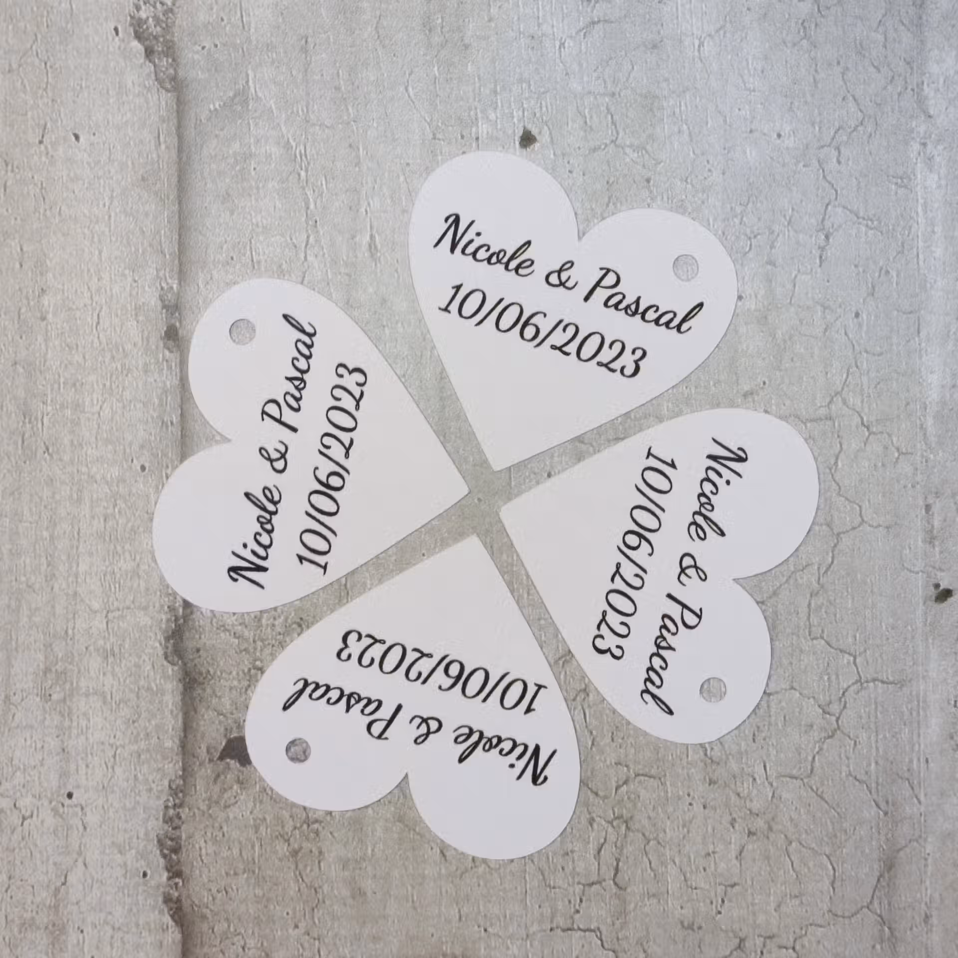 étiquette coeur Lot de 20 Etiquettes cœur en papier, perforées et personnalisées