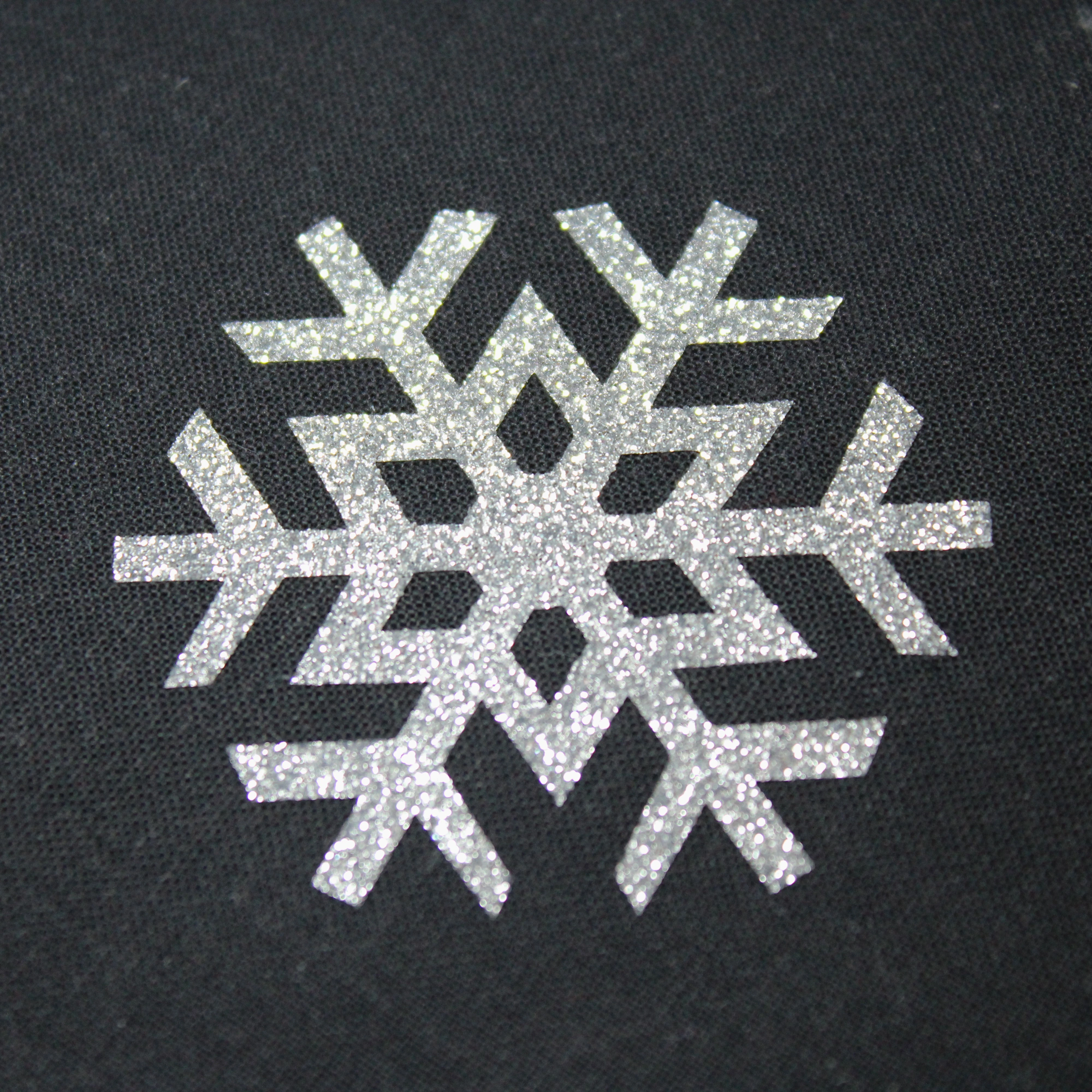 Lot de 10 flocons de neige en flex ou vinyle thermocollant à paillettes - style 1
