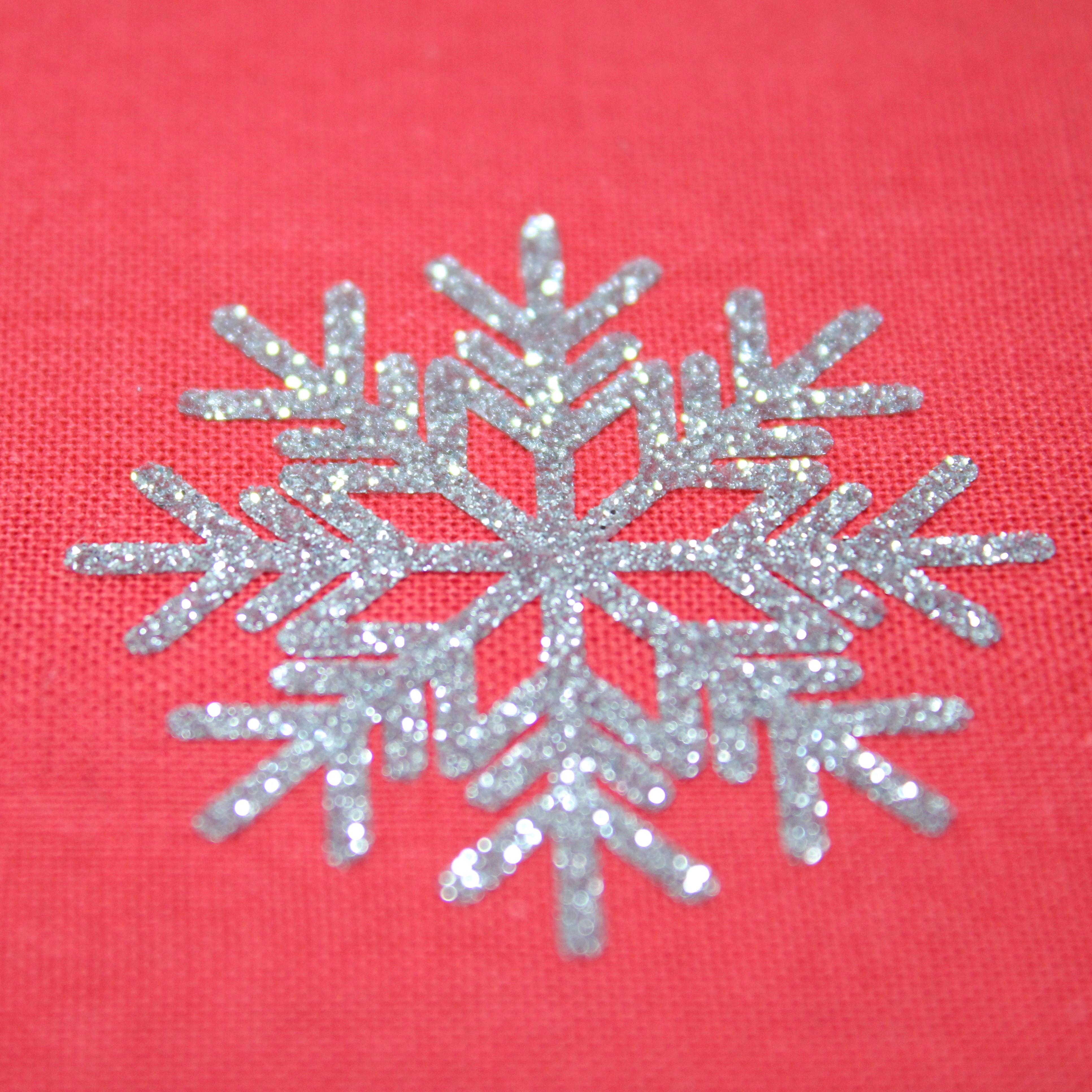 Lot de 10 flocons de neige en flex ou vinyle thermocollant à paillettes - style 2