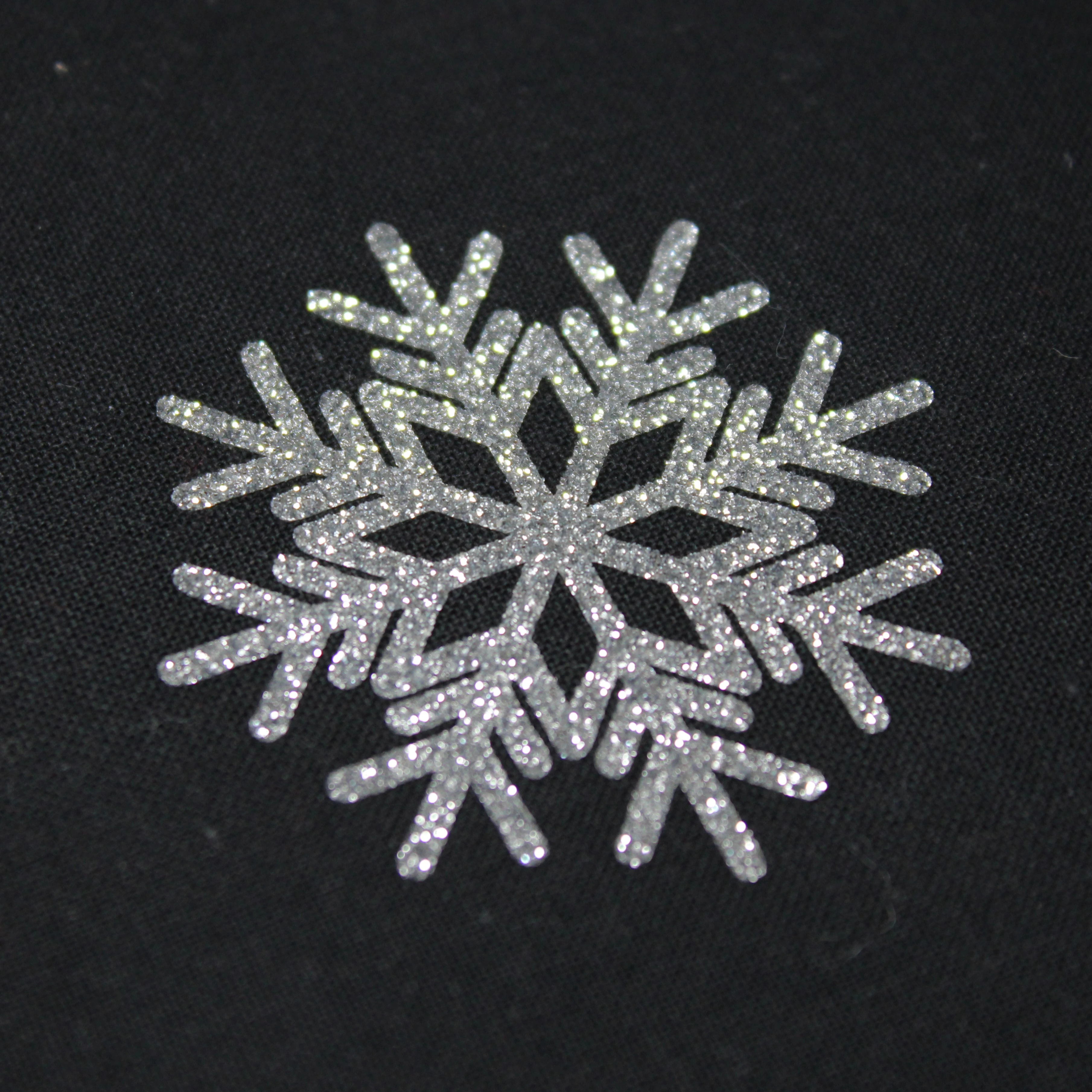 Lot de 10 flocons de neige en flex ou vinyle thermocollant à paillettes - style 2