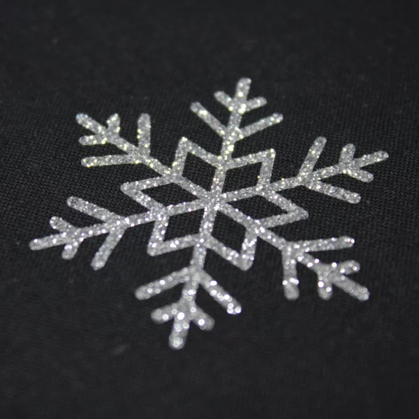 Lot de 10 flocons de neige en flex ou vinyle thermocollant à paillettes - style 4