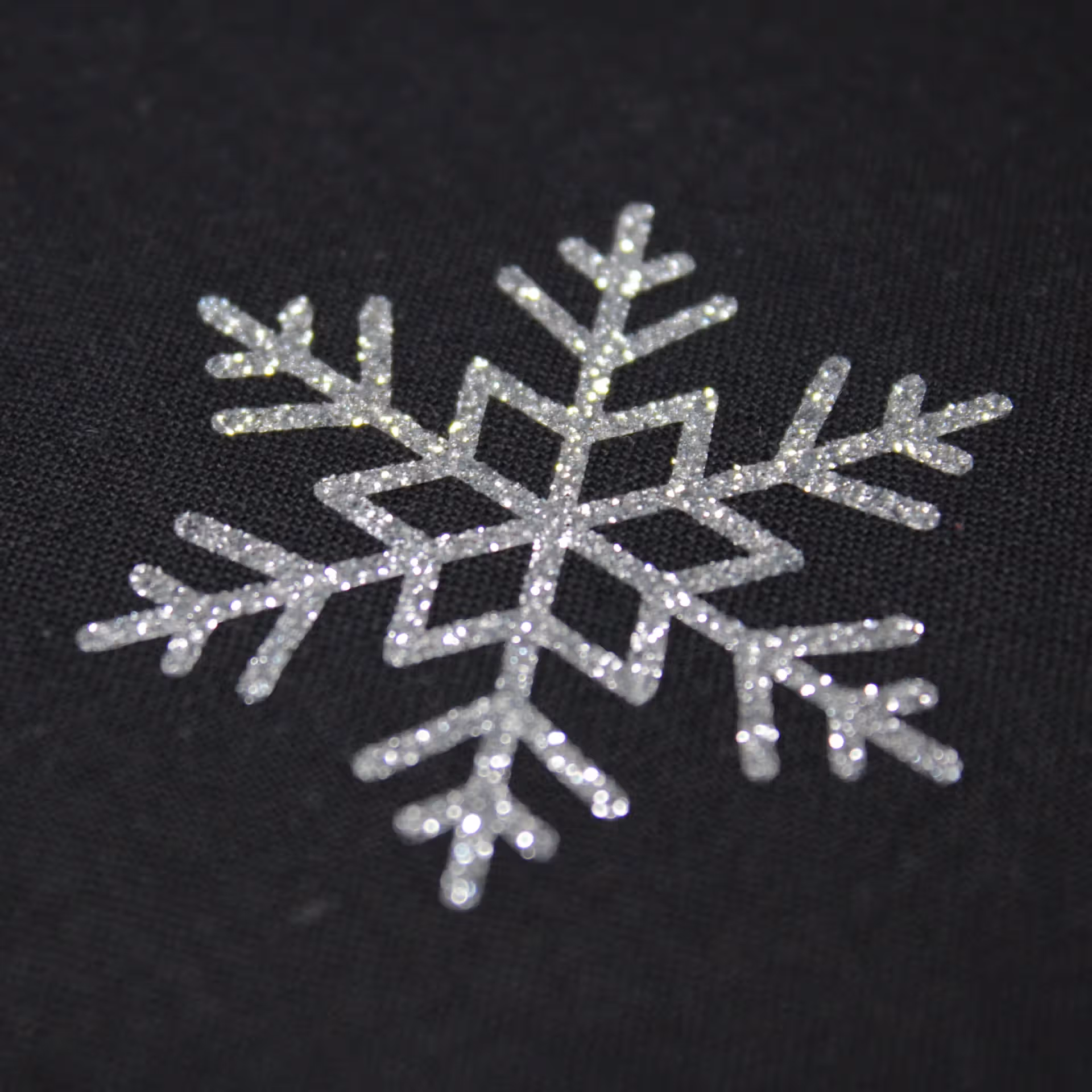 Lot de 10 flocons de neige en flex ou vinyle thermocollant à paillettes - style 4