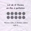 Lot de 10 flocons de neige en flex ou vinyle thermocollant à paillettes - style 2