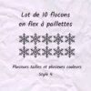 Lot de 10 flocons de neige en flex ou vinyle thermocollant à paillettes - style 4