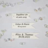 Lot de 15 Etiquettes en papier, perforées et personnalisées - Forme drapeau fanion