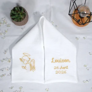 écharpe de baptême avec un ange écharpe de baptême avec un ange