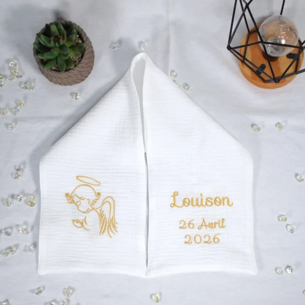 écharpe de baptême avec un ange